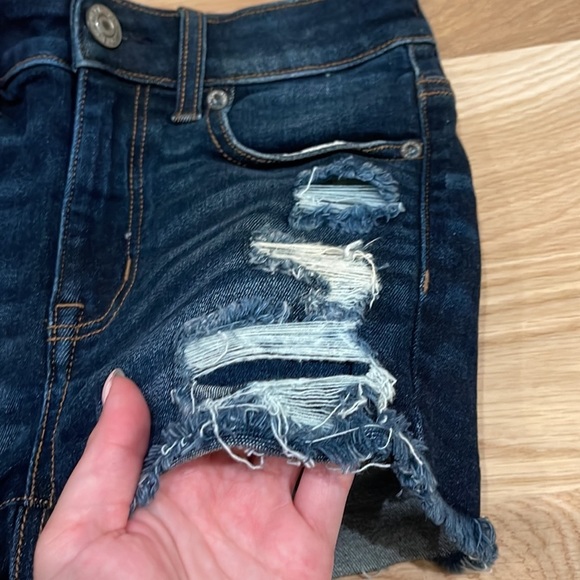 American Eagle Hi-Rise Shortie Distressed 00 Raw Hem Country Beach - Picture 3 of 7